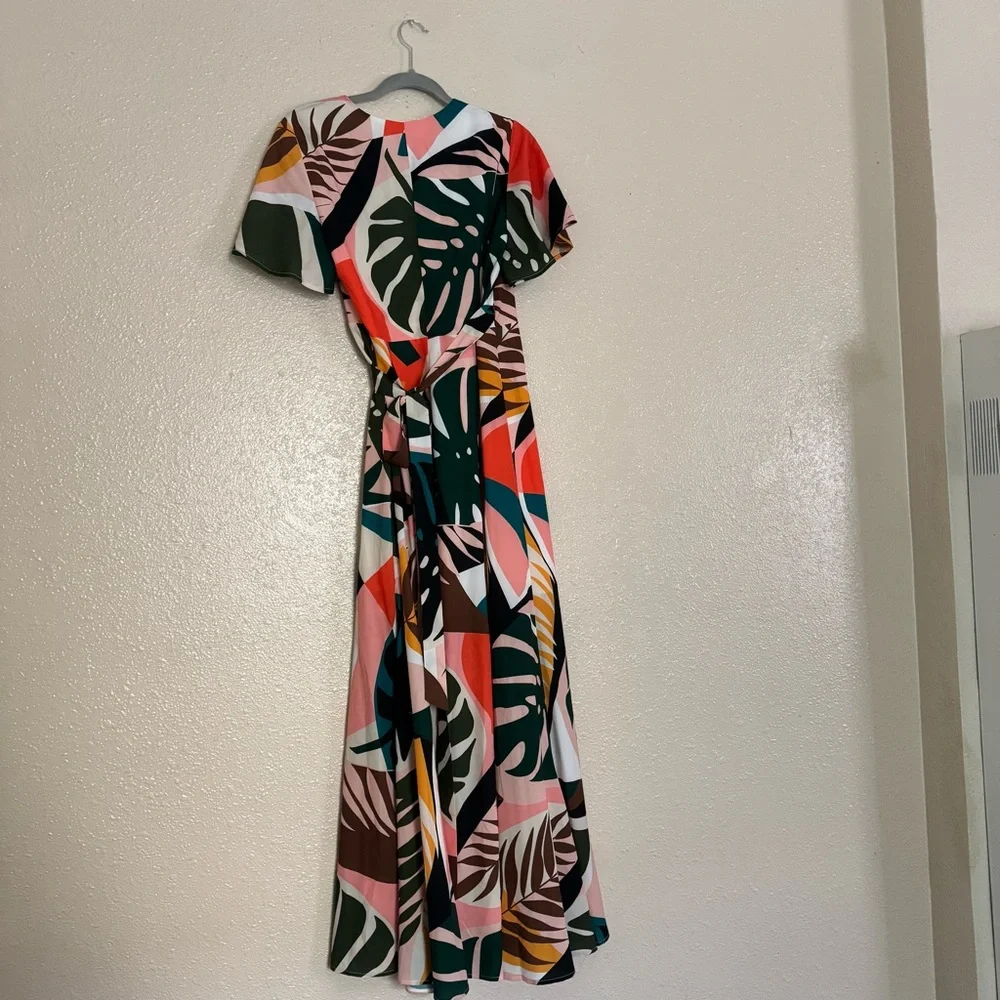 Hutch Kiera Wrap Dress Maxi Tropical Print - Picture 4 of 9